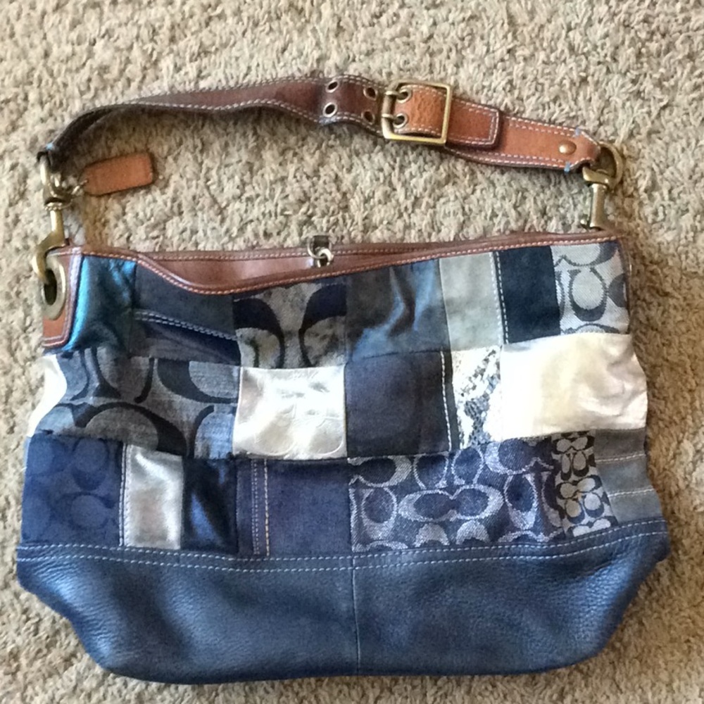 Vintage Coach patchwork hobo purse